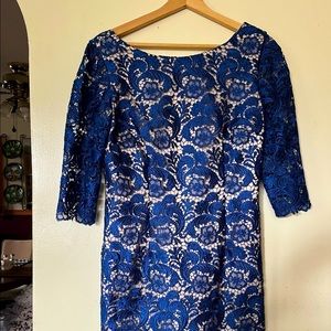Lovely Elija J brand - Royal Blue & Cream Dress
